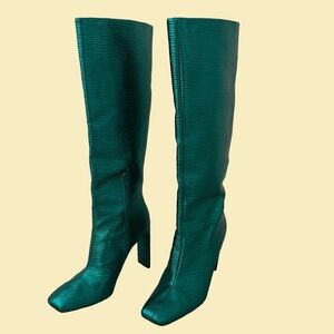 Metallic knee high boots!